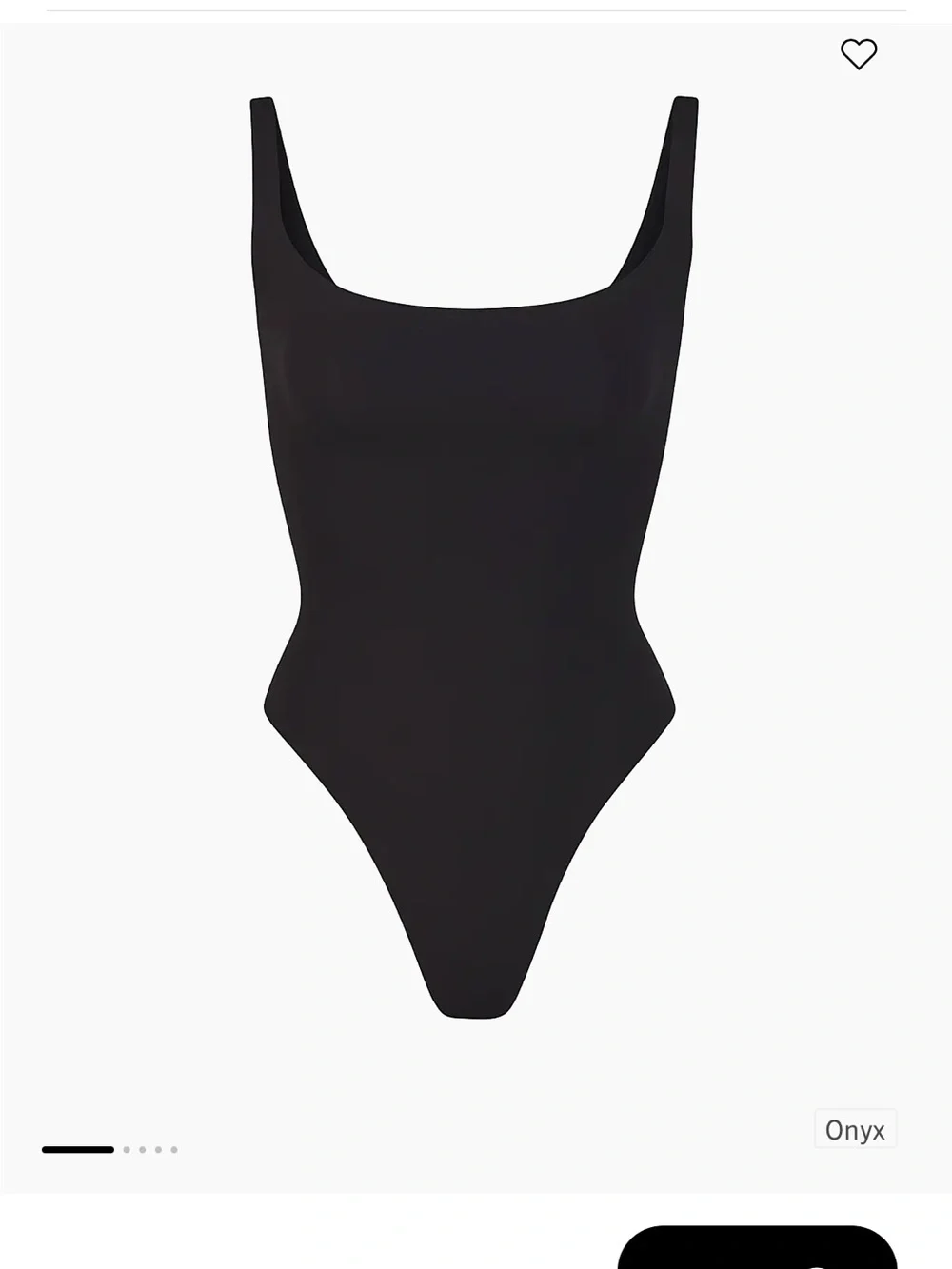 SKIMS Fits Everybody Square Neck Bodysuit Onyx Black Size 2X NWT